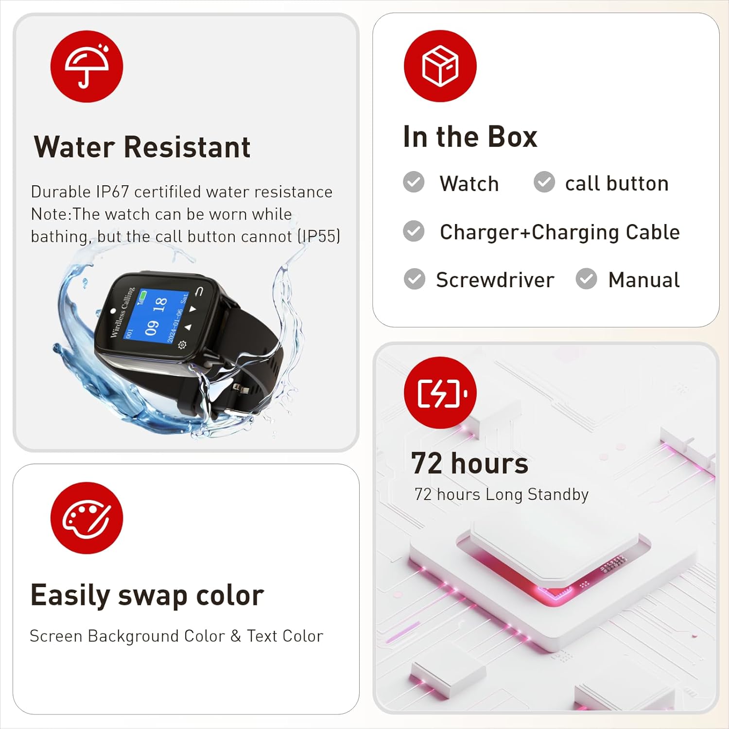 Convenient and Portable: The Essential Wireless Watch Caregiver Pager for Enhanced Elderly Care