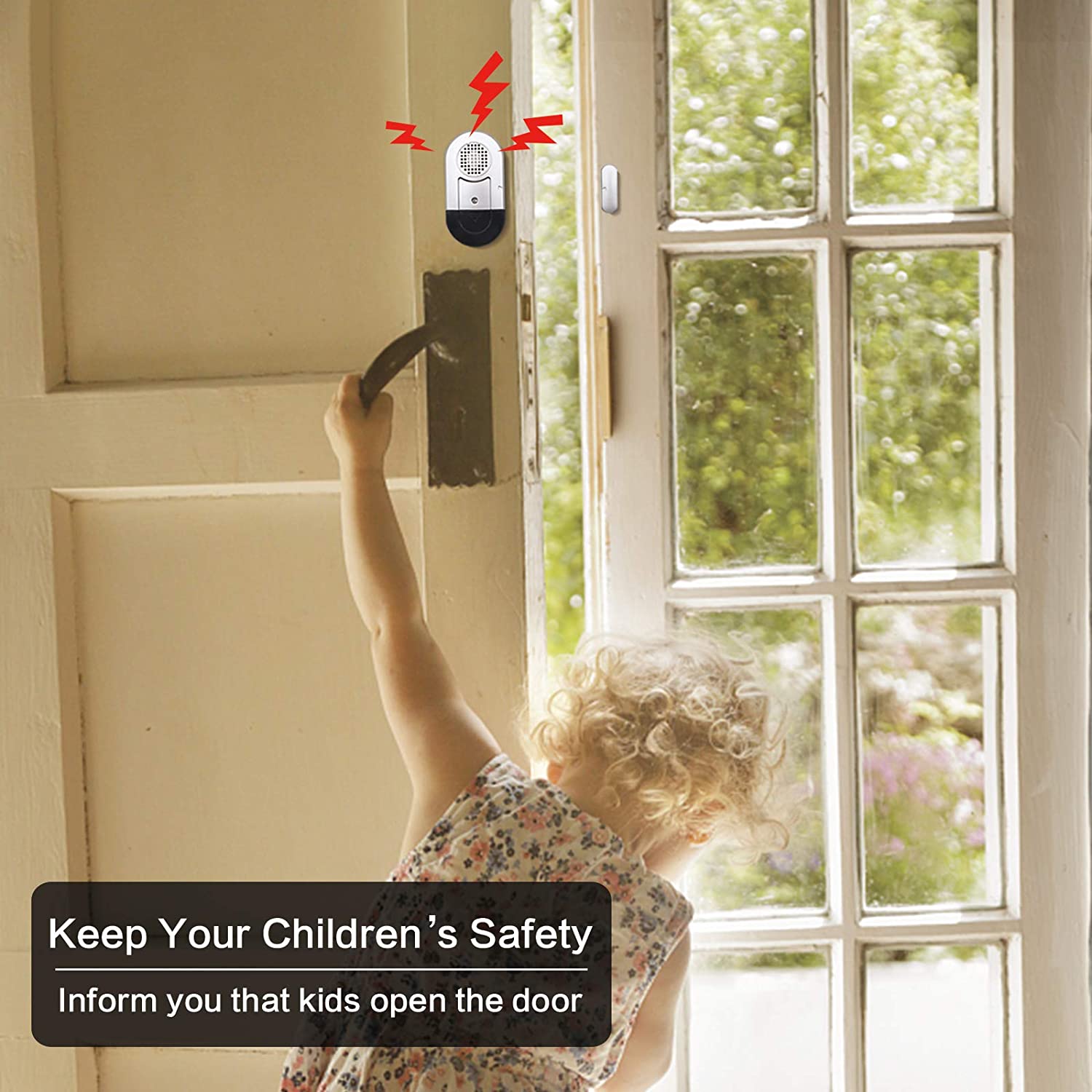Paquete de 3 alarmas para puerta de ventana, alarma con sensor de puerta  para seguridad de los niños, sistema de alarma para seguridad en el hogar