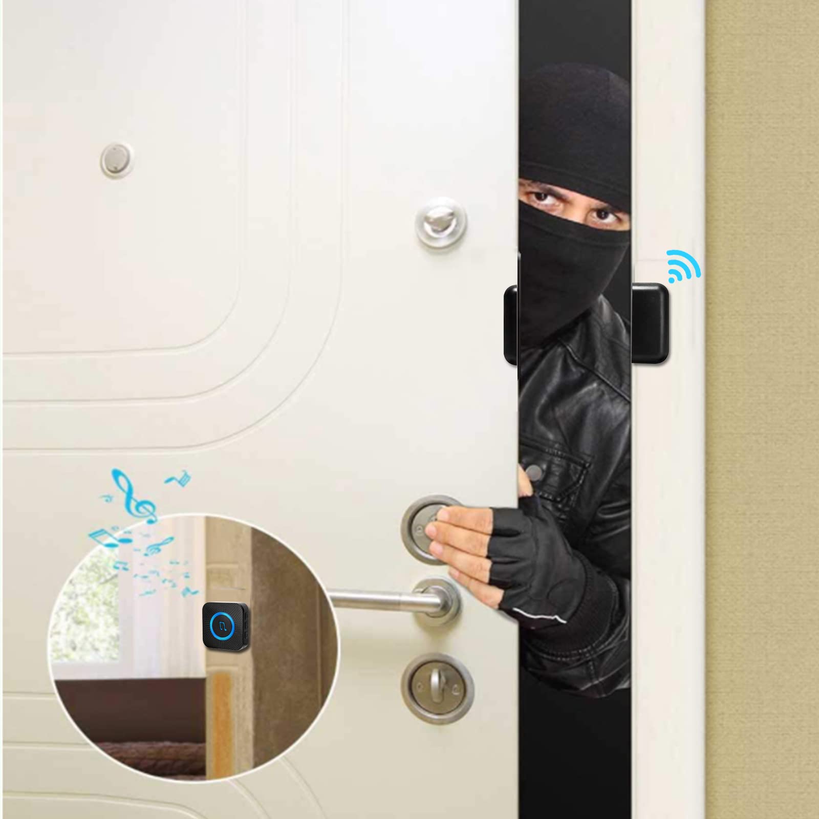 CallToU Carillon d'entrée de porte d'entreprise Alerte d'ouverture de porte  pour alarme de porte de bureau à domicile