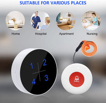CallToU Caregiver Pager Call Button,Medical Alert System, Nurse Alert System for Home Disabled Elderly Seniors Patient,1 Receiver + 2 SOS Transmitter CallToU