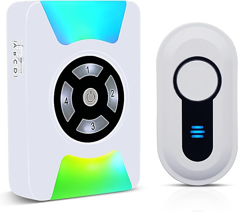 Wireless Doorbell Battery Operated Door Bell 1 Remote Button+2